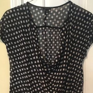 Geometric Sheer Black Top